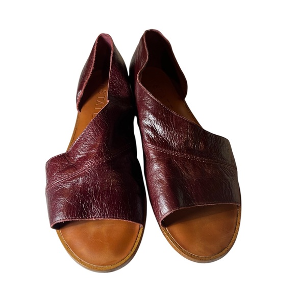 1. State Red Leather Celvin Flats Sandals O’Dorsay Open Toe Slip Ons Women 9.5M - Picture 4 of 8